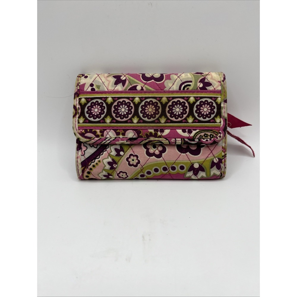 Vera Bradley Euro Wallet VERY BERRY PAISLEY Quilted Cotton EUC‎ Pinks & Purples